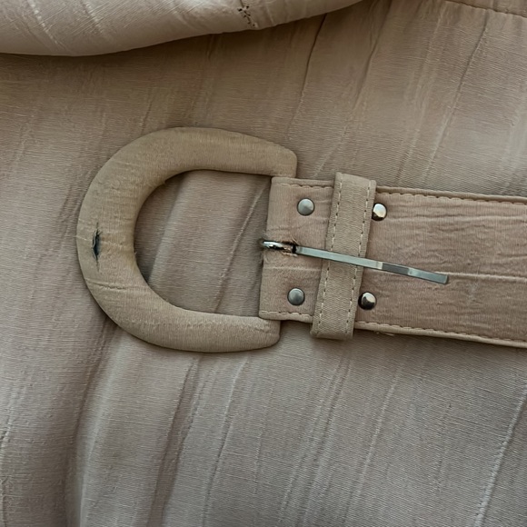 40’s STYLE DRESS Vintage Y2K Very Chic & Classy Tan - Picture 8 of 17